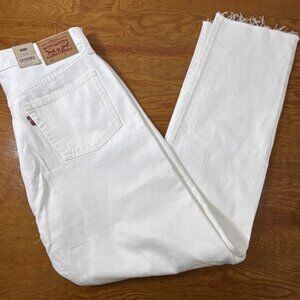 Levis 501 Button Fly Original Fit Jeans Straight Leg White 31 X 30 100% Cotton